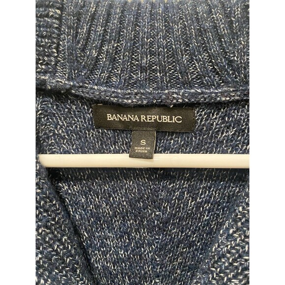 Banana Republic Sweater Mens Shawl Collar Button Cardigan Wool Blend Navy Small - Picture 5 of 8